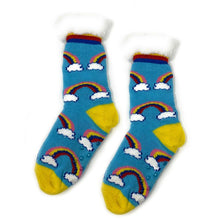 Load image into Gallery viewer, Kids Sherpa Slipper Sock - Happy Days