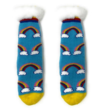 Load image into Gallery viewer, Kids Sherpa Slipper Sock - Happy Days