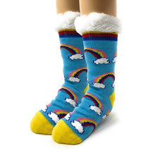 Load image into Gallery viewer, Kids Sherpa Slipper Sock - Happy Days