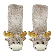 Load image into Gallery viewer, Moose Up - Kids' Plush Animal Slipper Socks