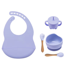 Load image into Gallery viewer, Baby Dinner Plate Children's Bowl Spoon Bib Set Suction Cup