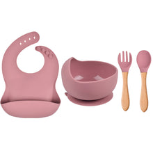 Load image into Gallery viewer, Baby Dinner Plate Children's Bowl Spoon Bib Set Suction Cup