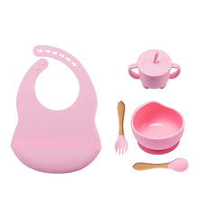 Load image into Gallery viewer, Baby Dinner Plate Children's Bowl Spoon Bib Set Suction Cup