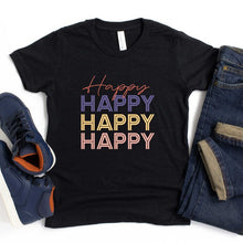 Load image into Gallery viewer, Happy Stacked Youth Short Sleeve Tee
