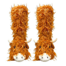Load image into Gallery viewer, Highland Cattel - Kids&#39; Plush Animal Slipper Socks
