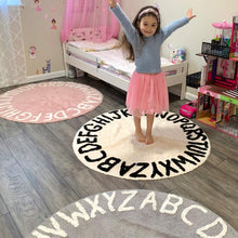 Load image into Gallery viewer, ABC Rugs For Kids Cotton Kids Round Nursery Rug 4ft For Boys And Girls Very Soft Kids Alphabet Rug Educational Area Rugs For Infant Toddlers Nursery Learning &amp; Game Classroom Rugs
